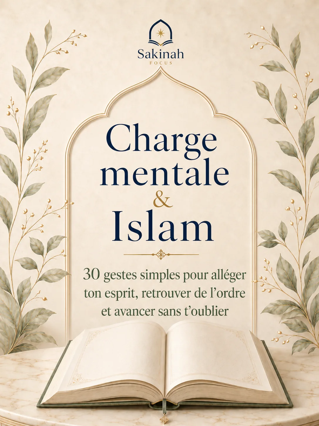 Couverture du guide PDF Charge mentale & Islam, Sakinah Focus.